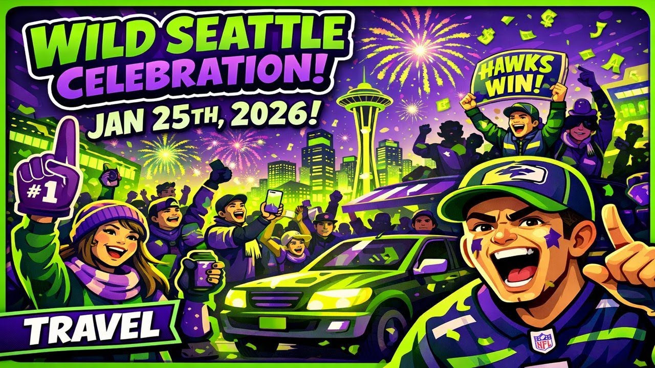 Downtown Seattle after Seahawks win the championship