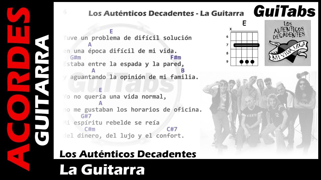 LA GUITARRA 🎸 - Los Auténticos Decadentes ( Letras - Acordes GUITARRA 🎸- Karaoke )