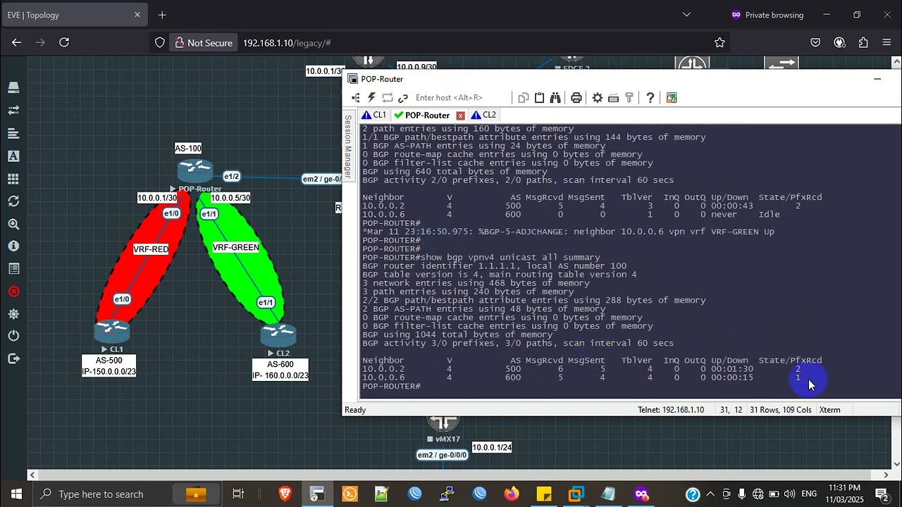 Route leaking between VRF to VRF in Cisco IOS