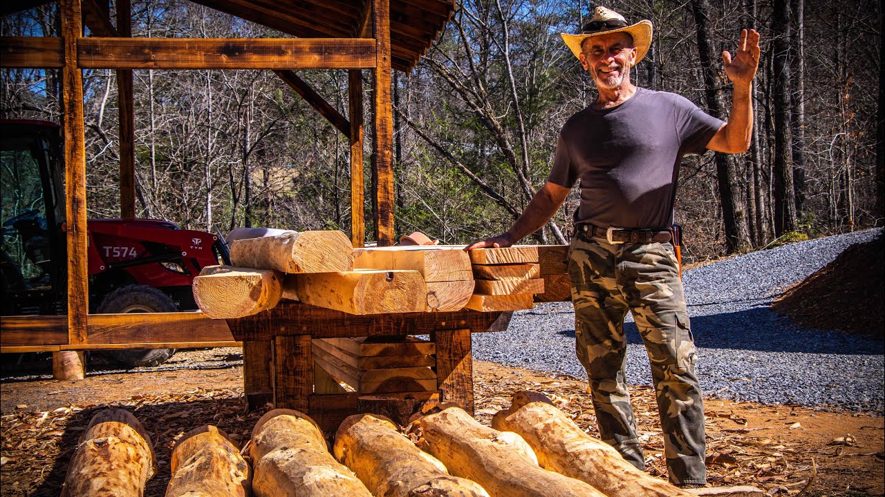 Building A Carport With Crooked Logs !