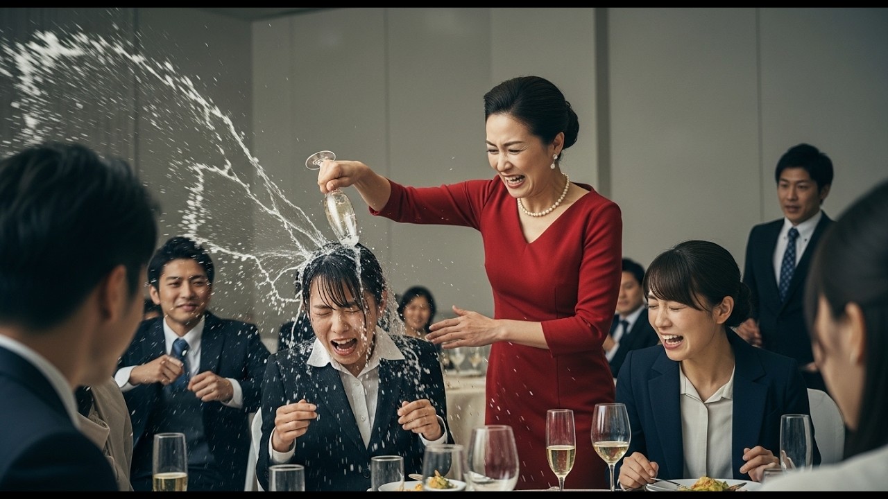 新入社員に暴言を吐きシャンパンをぶっかけた営業本部長の妻。翌日、会社から夫のデスクが消えていました…