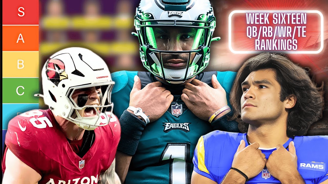 (Tiered) Quarterback, Running Back, Wide Receiver and Tight End Rankings for Week 16!
