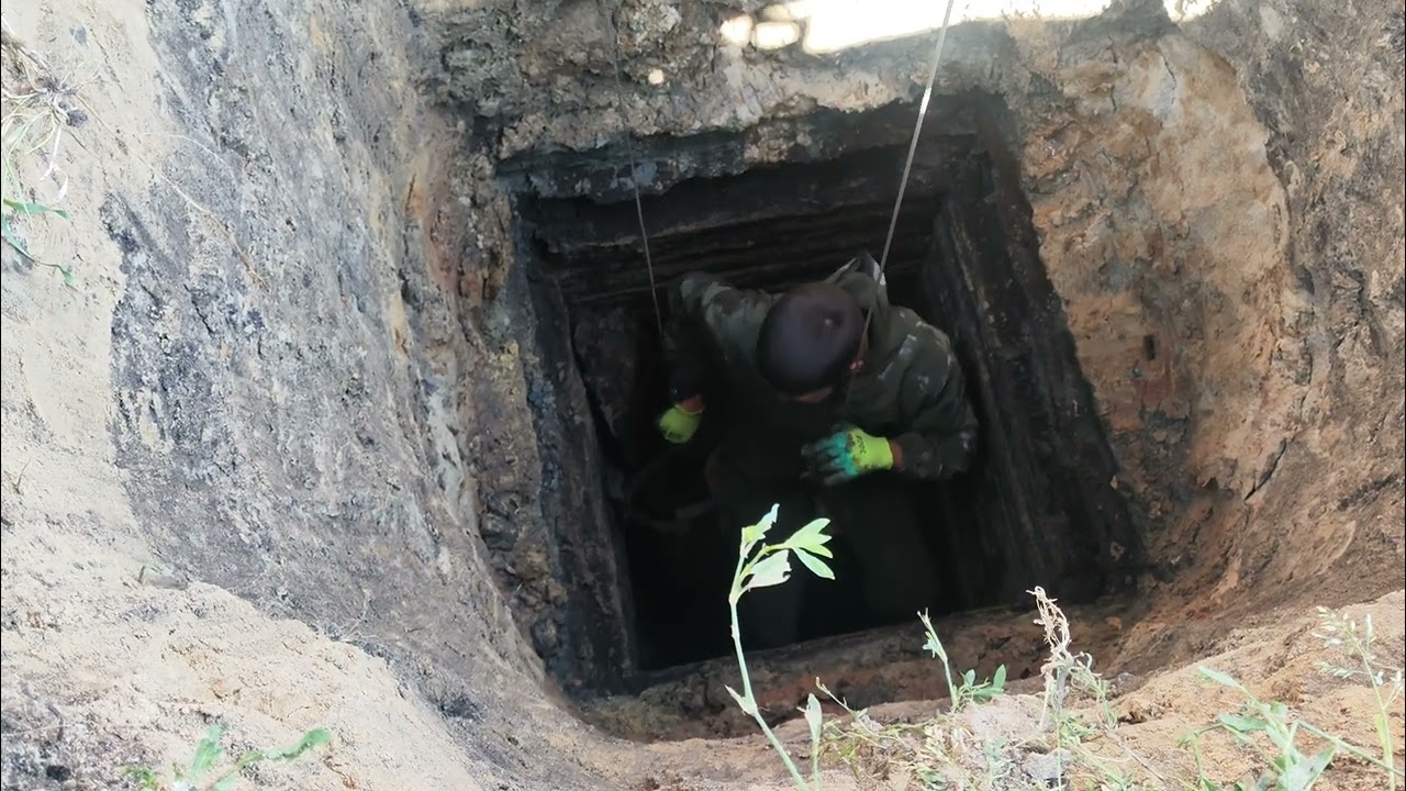 Ремонт колодца. Замена сруба на кольца.