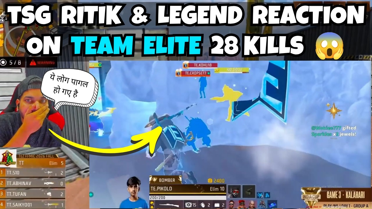 TSG RITIK AND LEGEND REACTION ON TEAM ELITE 28 KILLS BOOYAH | TEAM ELITE