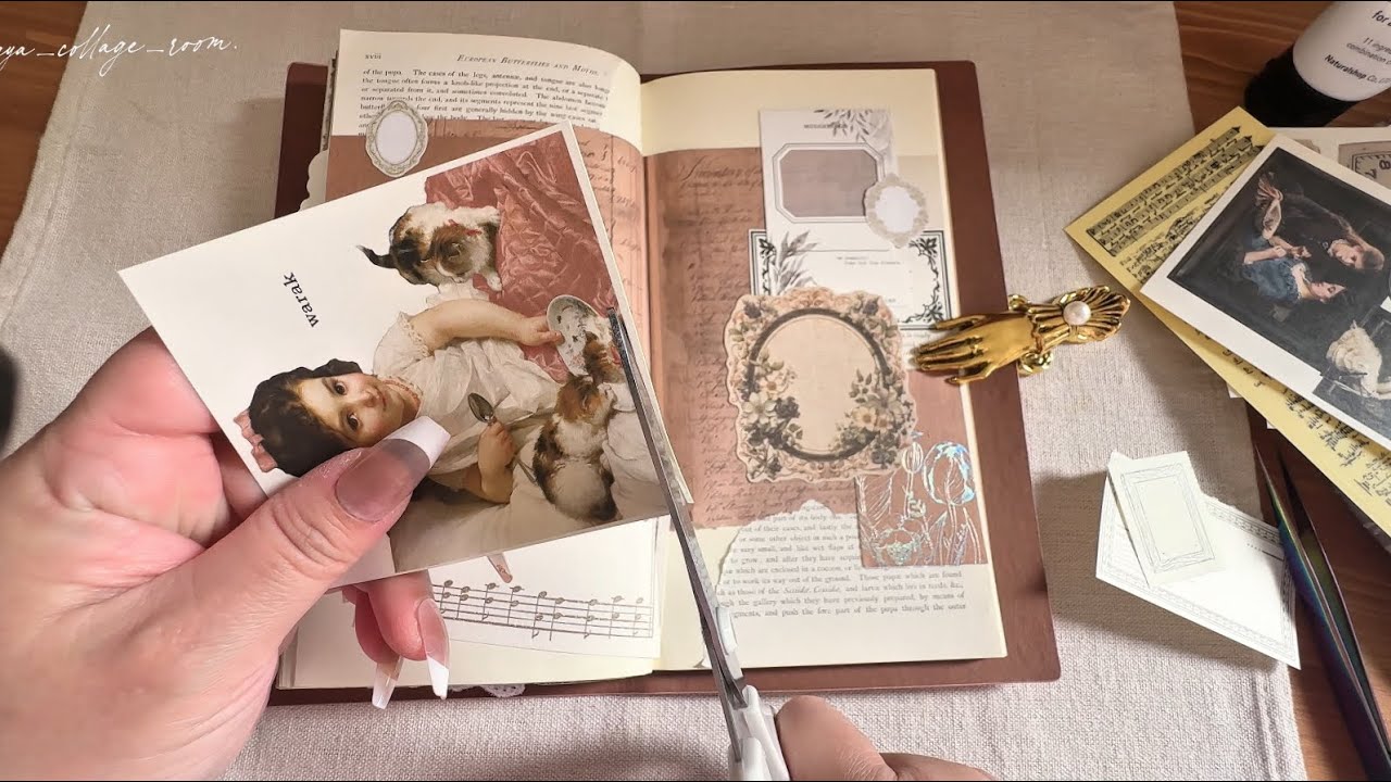 ASMR｜茶系コラージュ🤎｜journal｜睡眠導入｜콜라주📖｜수면음악💤