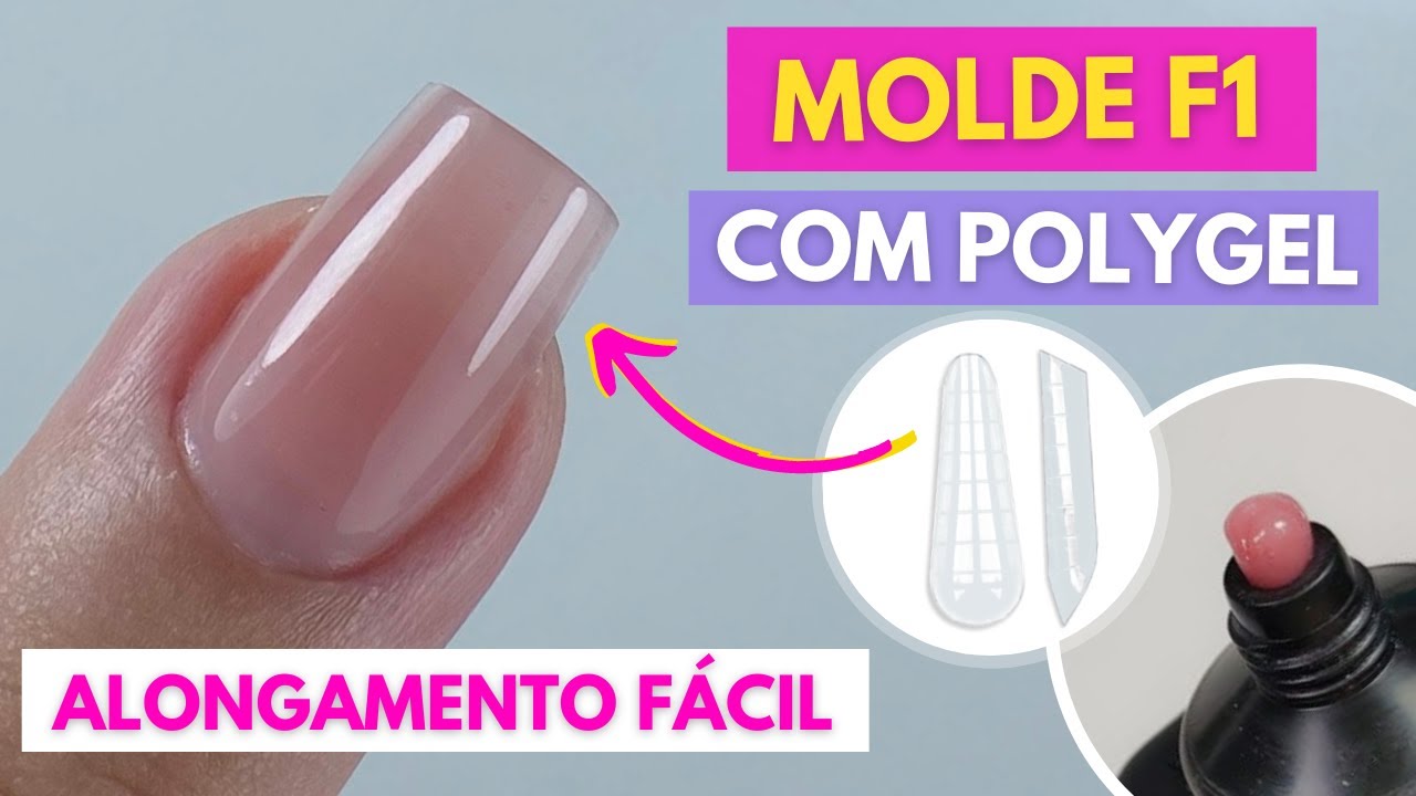 Alongamento mais F&aacute;cil com Polygel no Molde F1 - Mundo Nails