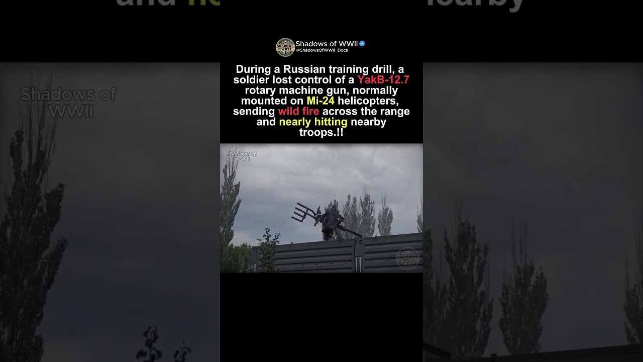 Russian Soldier Loses Control of Helicopter Gun #shorts