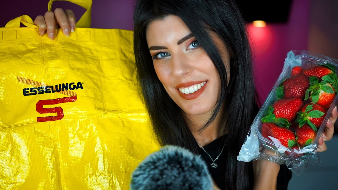ASMR 🍓 SVUOTA LA SPESA GOLOSO • ESSELUNGA (Whispering)
