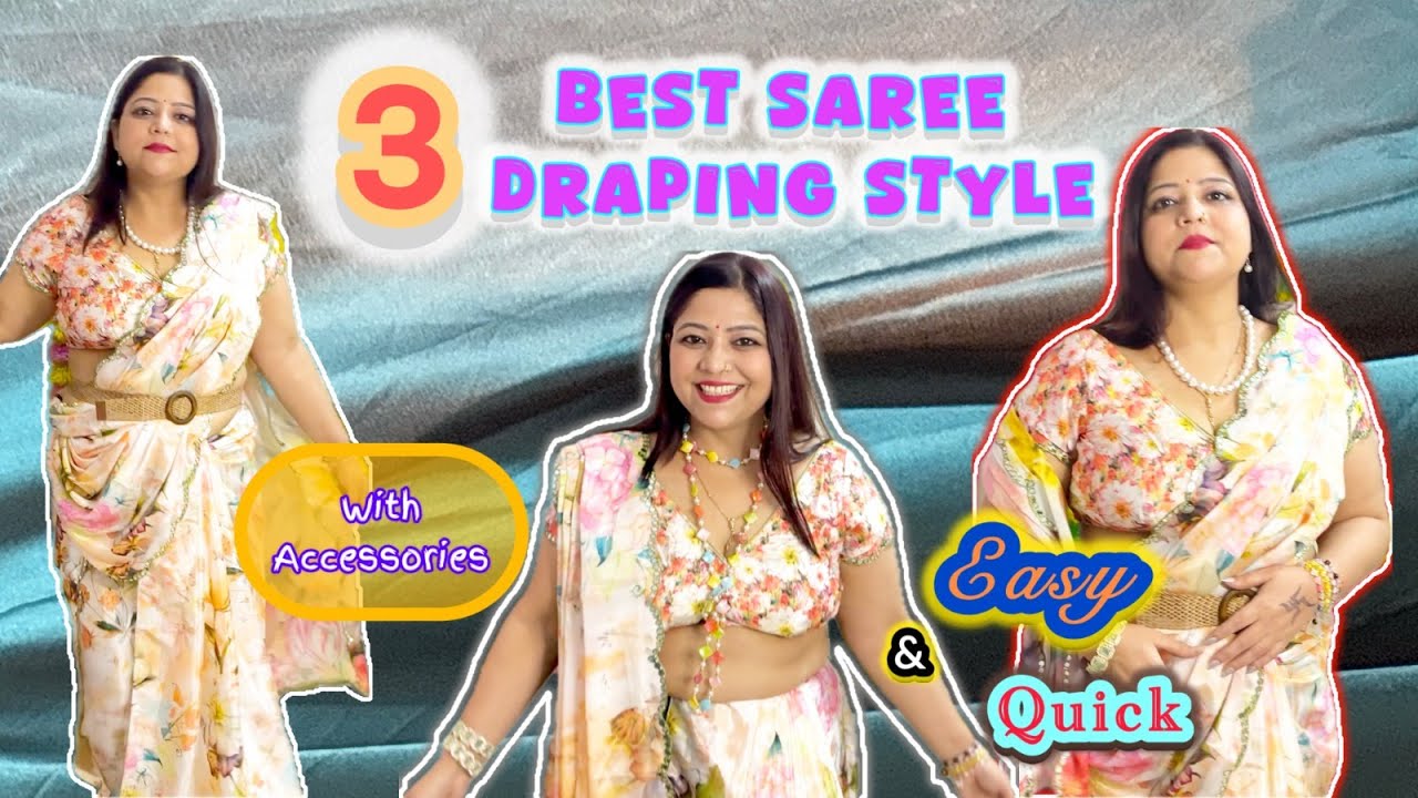 Easy Saree Draping | Modern Western Saree Styling | Different Saree Draping Ideas in Hindi