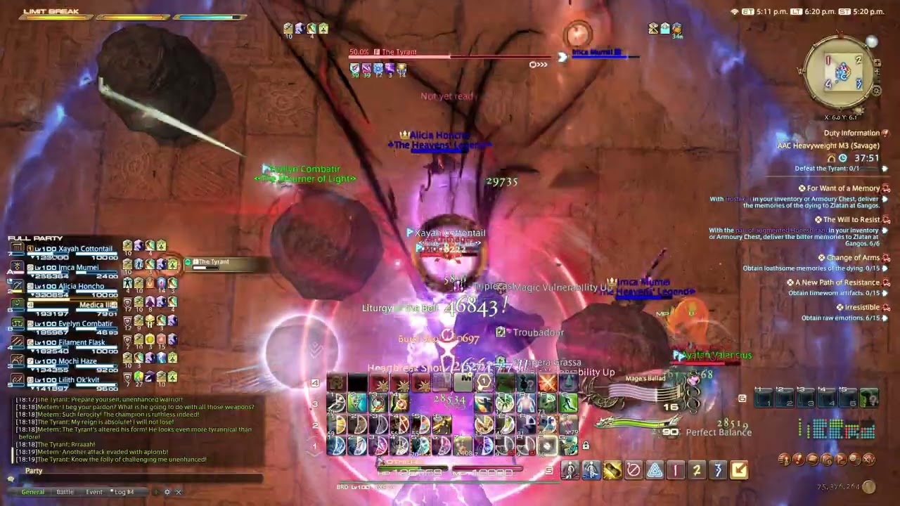 FFXIV Blind M11S prog (0.1%) 17.2.2026
