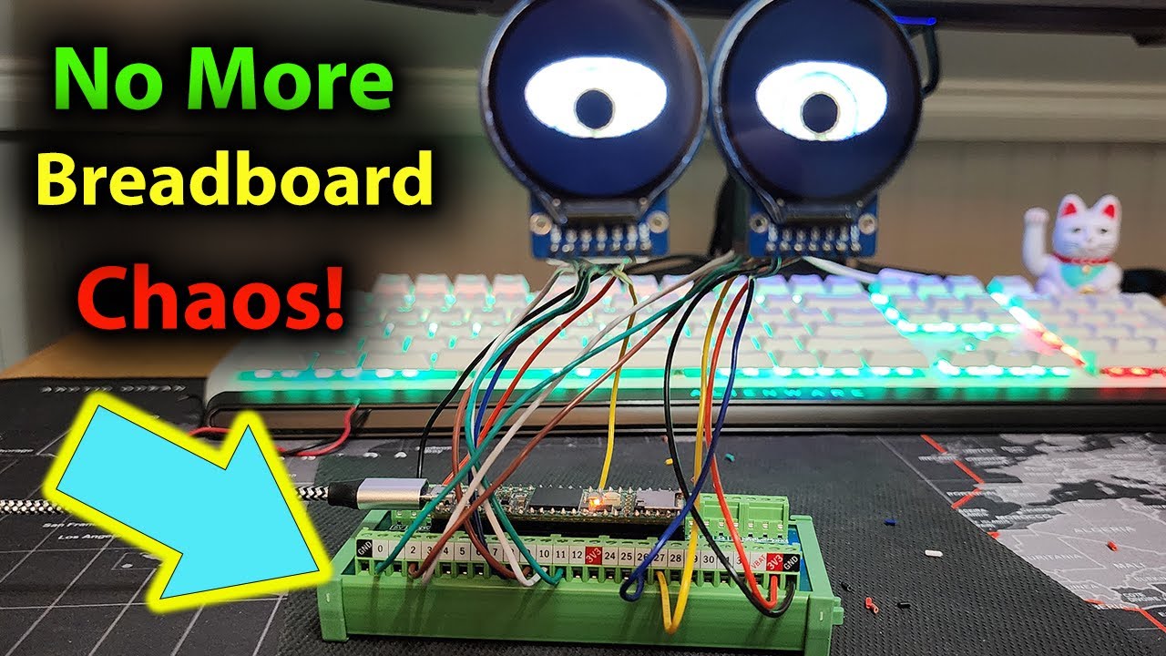 Плата разветвления клеммной колодки Teensy 4.1 + сборка специального 7-контактного TFT-кабеля