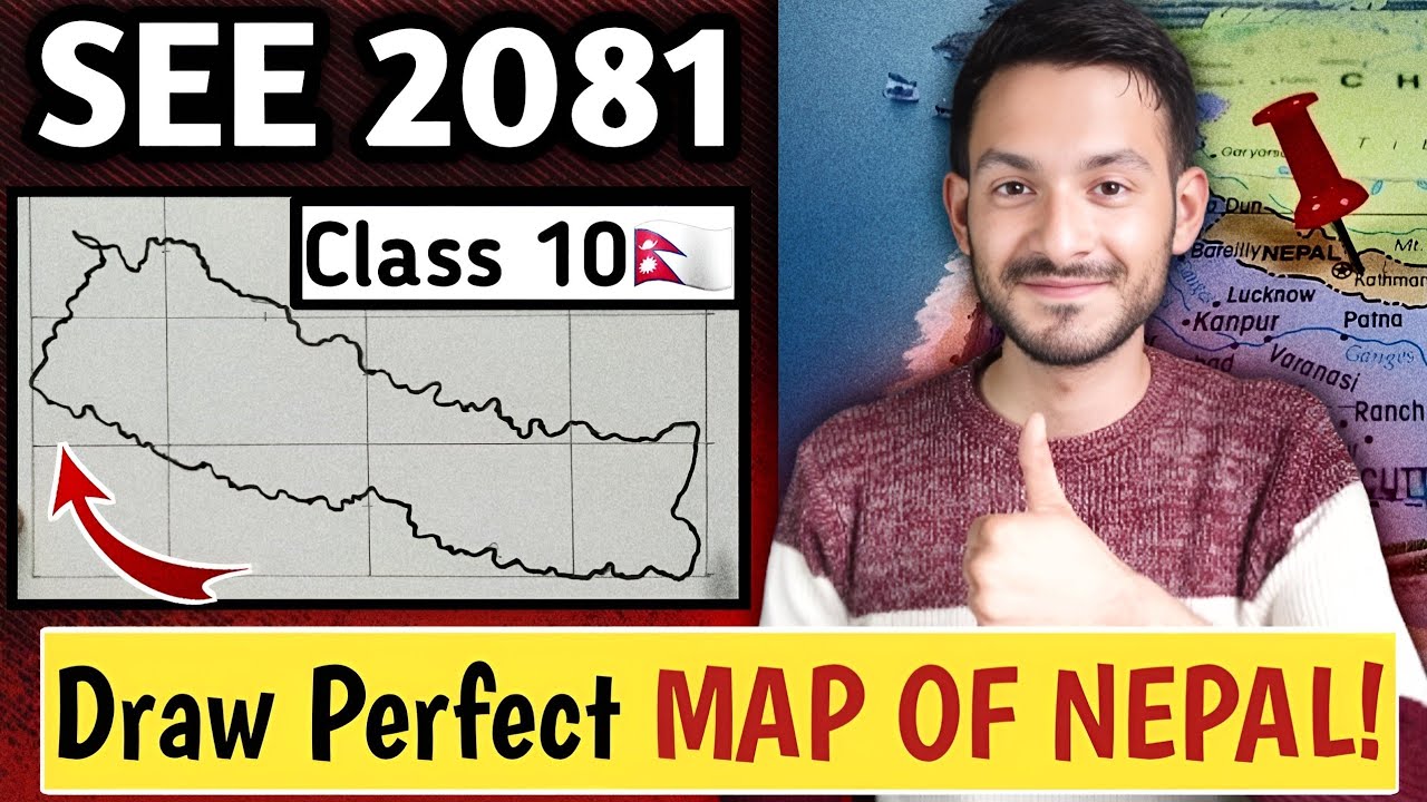 How to draw MAP OF NEPAL in 5 Minutes🇳🇵😍! Class 10 Social Studies | SEE 2081