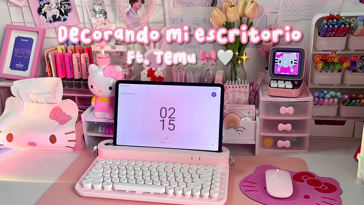 🎀Remodelando mi escritorio ft. TEMU🤍🌷⭐️