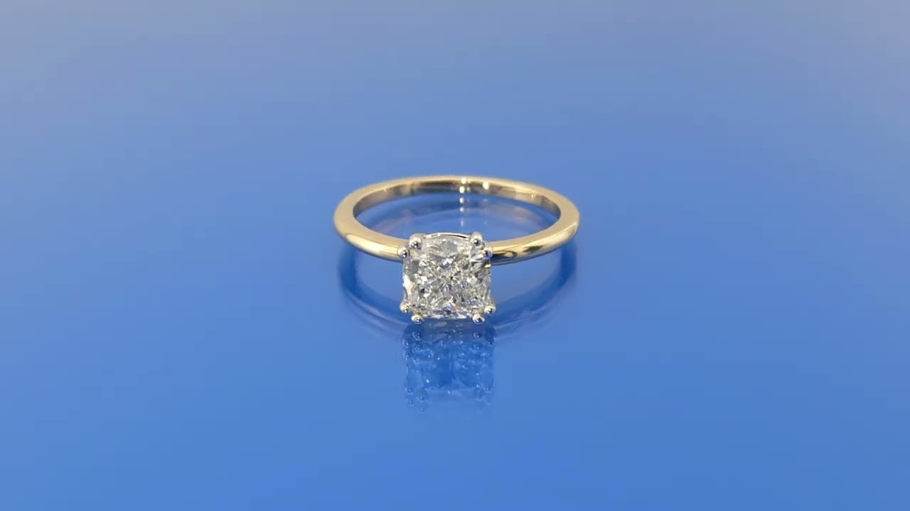 Cushion cut lab-grown solitaire ring 1001 0196