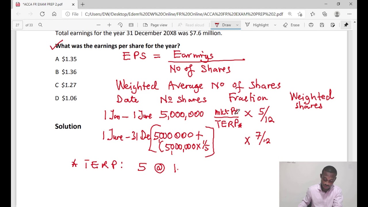 Basic EPS Calculation with a Right Issue