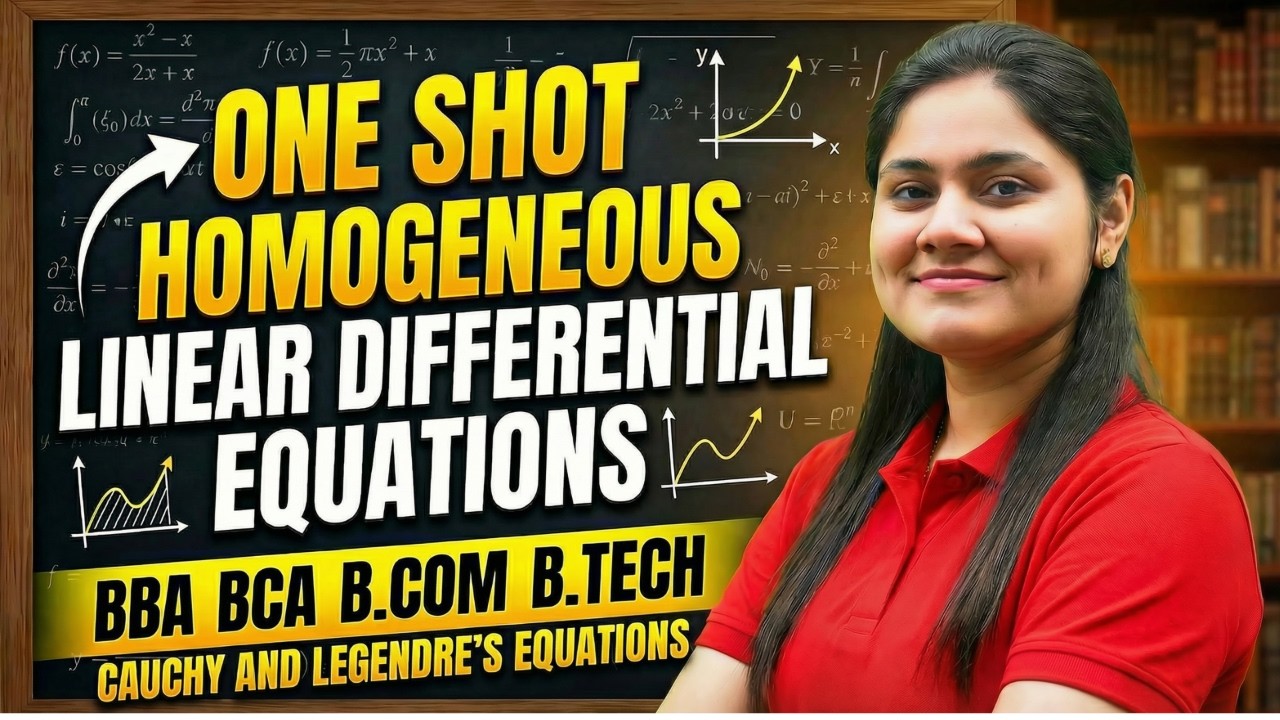 Homogenous Linear Differential Equations🔥|BBA|BCA|B.COM|B.TECH|Dream Maths