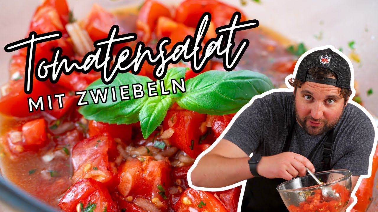 Tomatensalat mit Zwiebeln - einfach & schnell selber machen! 🍅