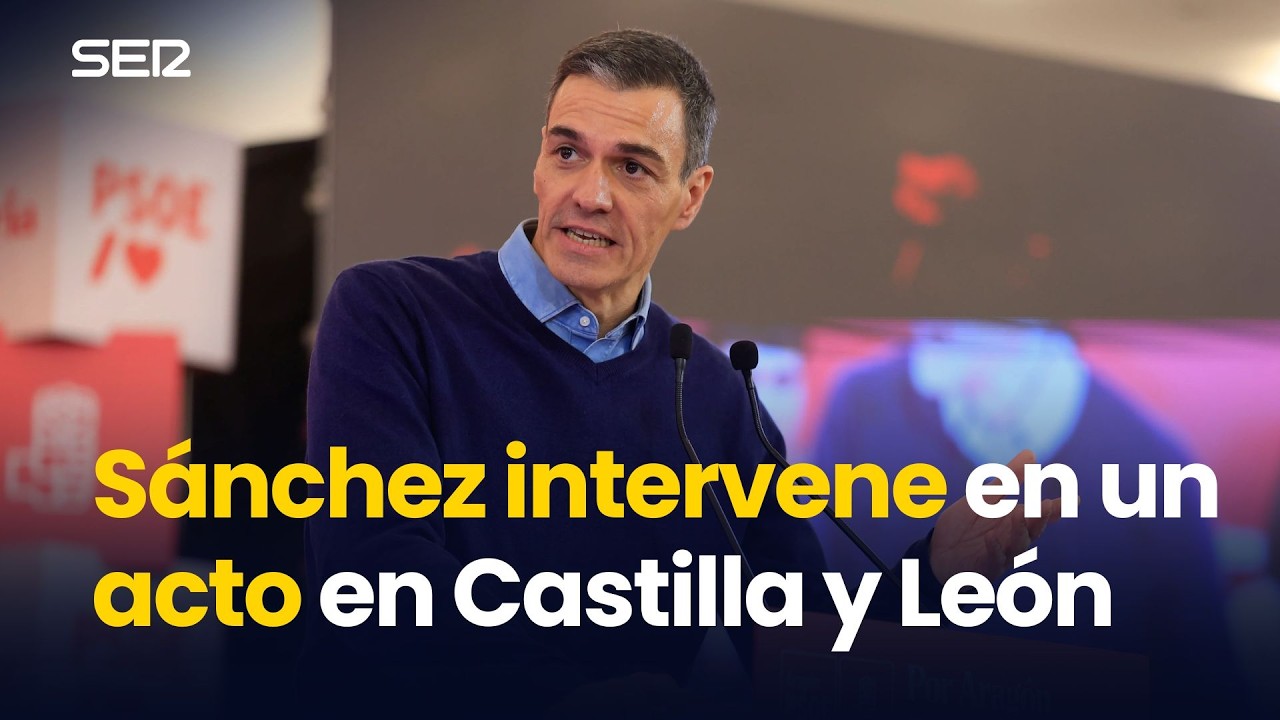 Sánchez comparece junto a Carlos Martínez en un acto de los socialistas en Ponferrada (22/02/2026)