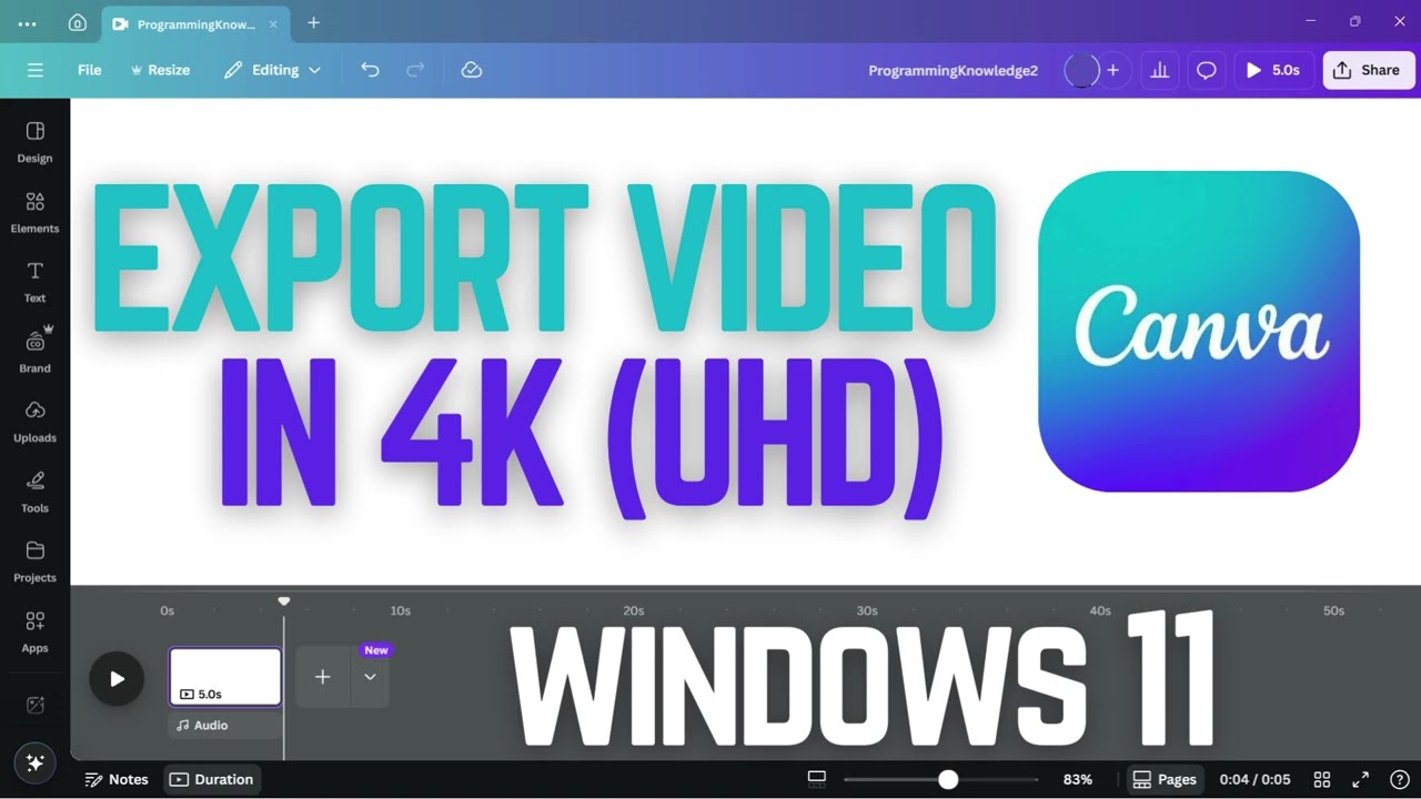 How to Export Video in 4K Ultra HD in Canva | Download your Video in High-Quality 4K (Tutorial)