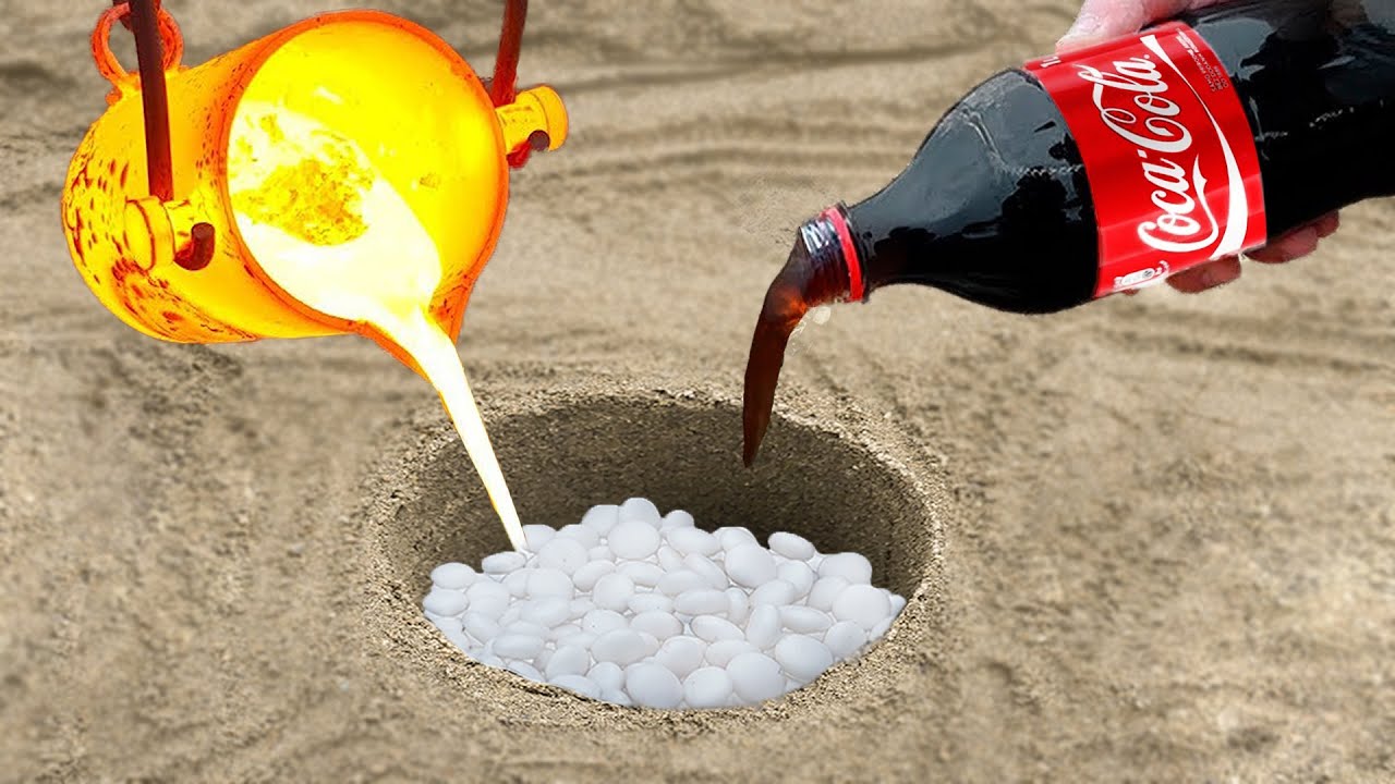 Experiment: Coca Cola vs Mentos vs Lava Undergraund
