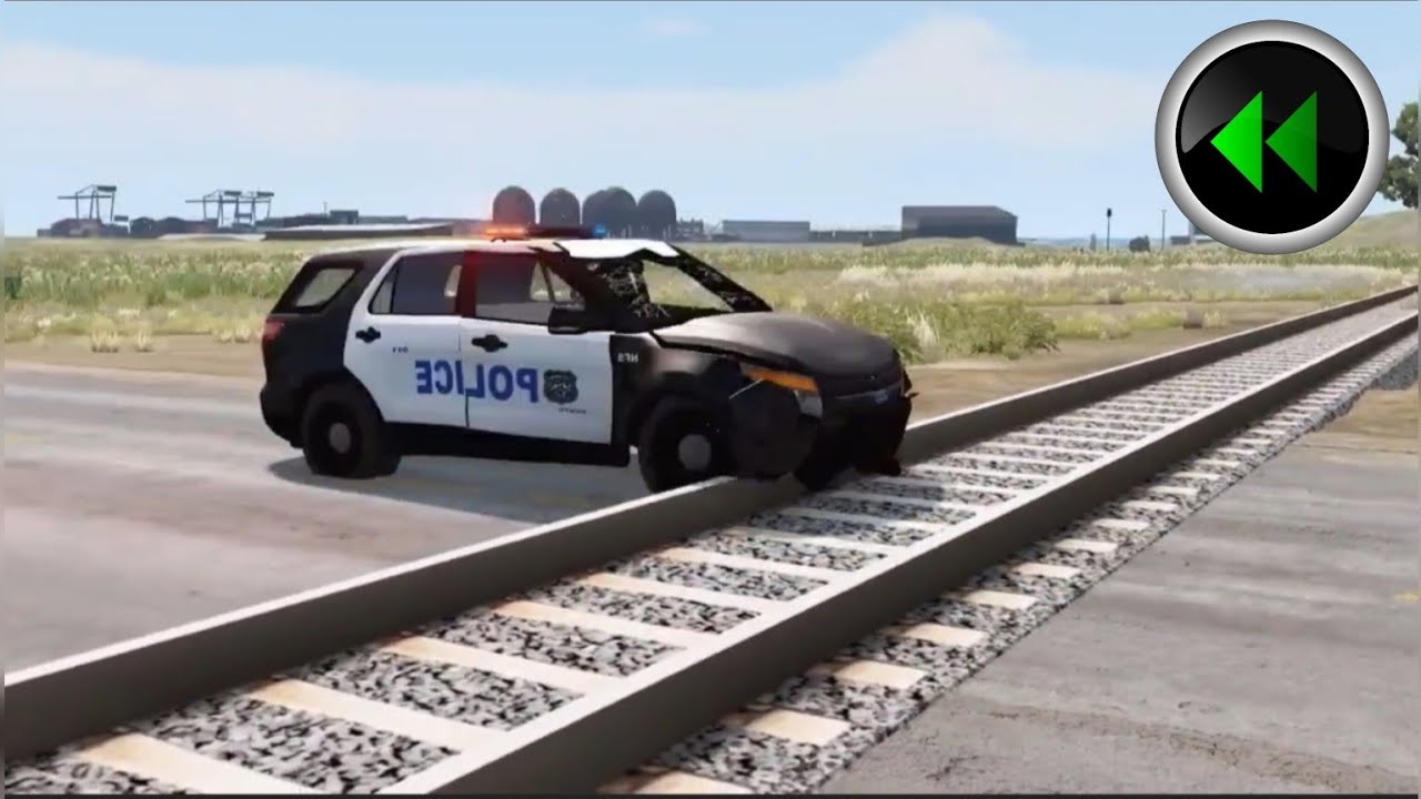 Reverse Cars vs Rails #2 - BeamNG.Drive - Cars vs Rails