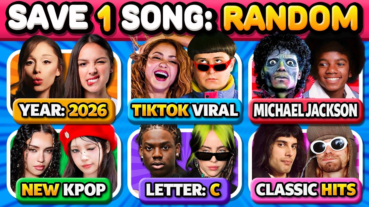 Save One Song: RANDOM Rules 🔥 6 Songs Challenge🎵 Music Quiz 2026