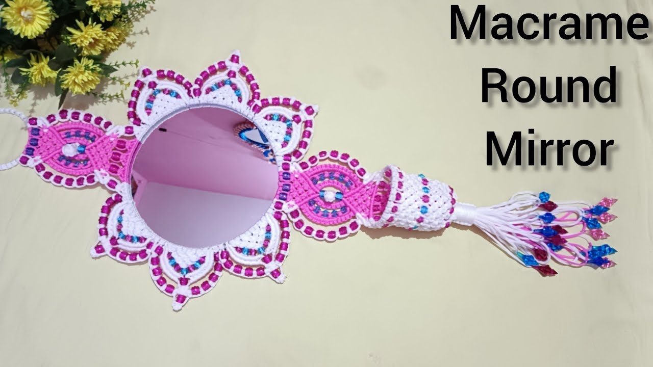 Beautiful Macrame round shape mirror new design#मैक्रम का आईना कैसे बनाएं #macramemirror wallhanger
