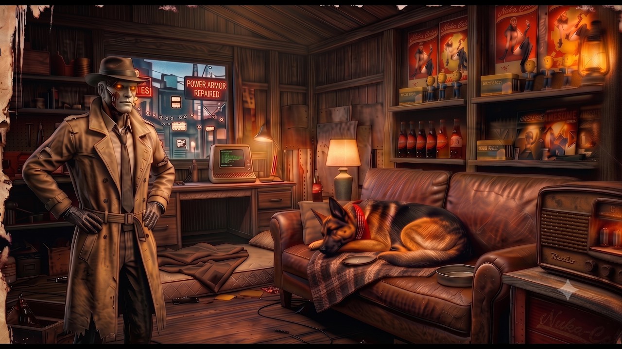 Fallout Radio : Diamond City Night with Dogmeat | Vintage Broadcast ambience