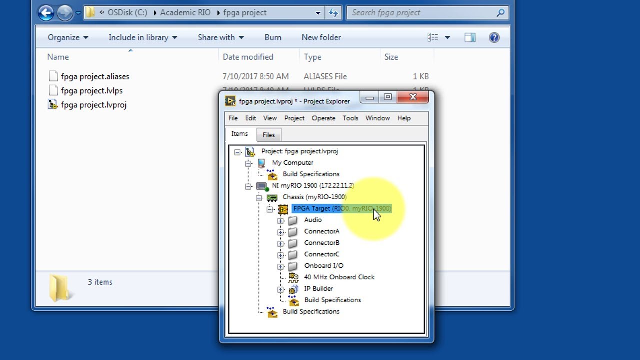 LabVIEW procedure: Create a new FPGA project