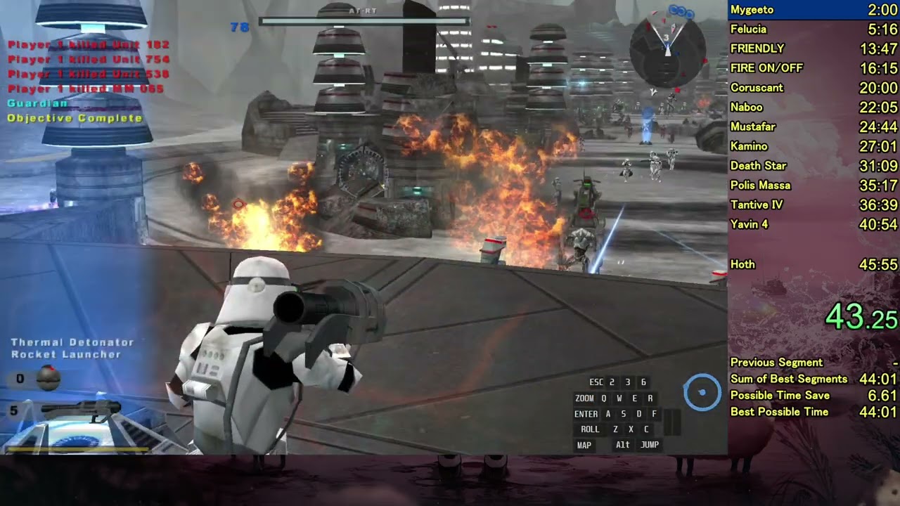 SWBF2 - Mygeeto RotE Speedrun [1:53.117] (Patch 1.2)