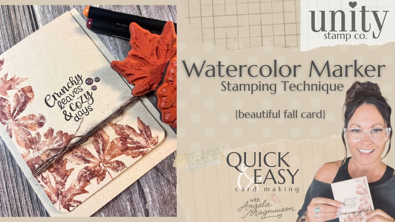 Stamping with Watercolor Markers Grunge Style