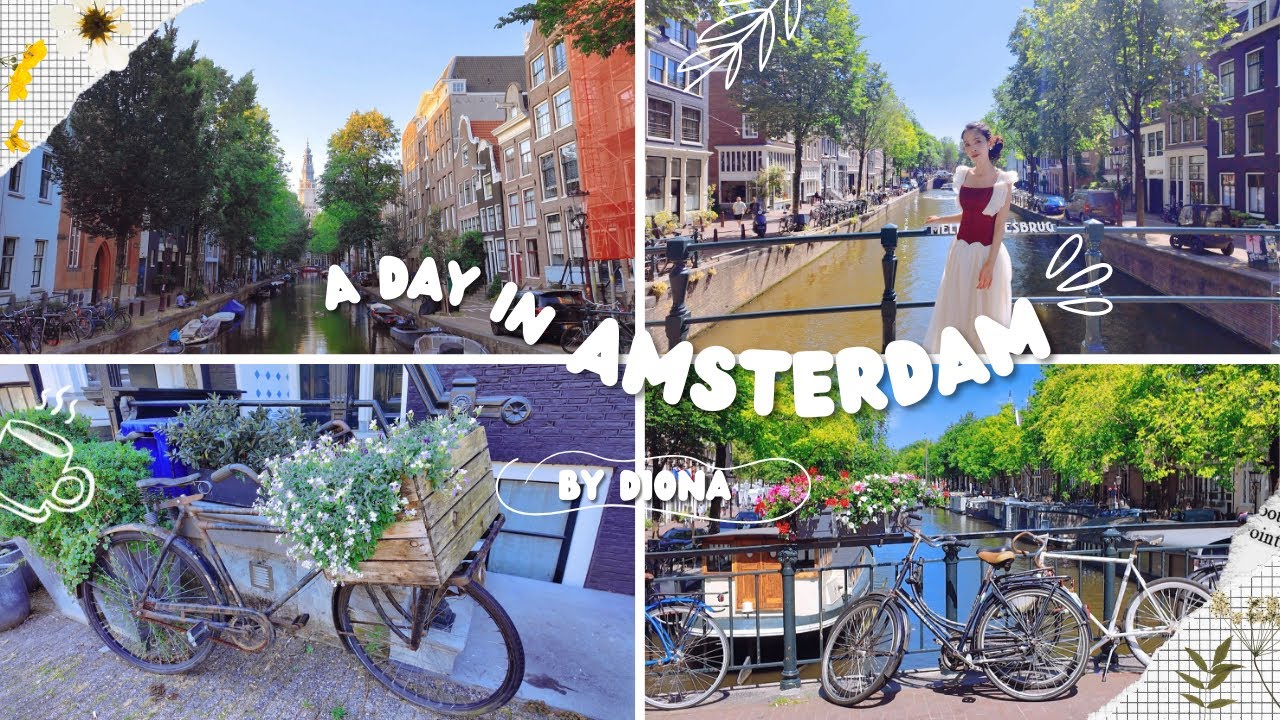 The city with canals & bikes full of flowers - Amsterdam in 4K 🇳🇱! 