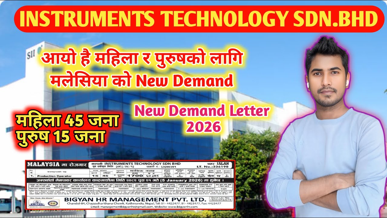 Instruments Technology Sdn. Bhd / Malaysia New Demand Letter 2026 / Instruments Technology Malaysia