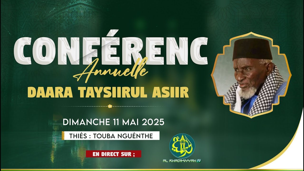 🔴 En Direct de Thies: Conférence Annuelle Daara Taysiirul Hassir Serigne Mor Diop Ndar à Nguénte