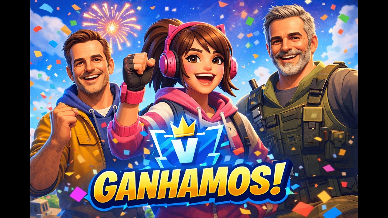 Fortnite: Ganhamos! Eu Meu papai e meu Amigo.