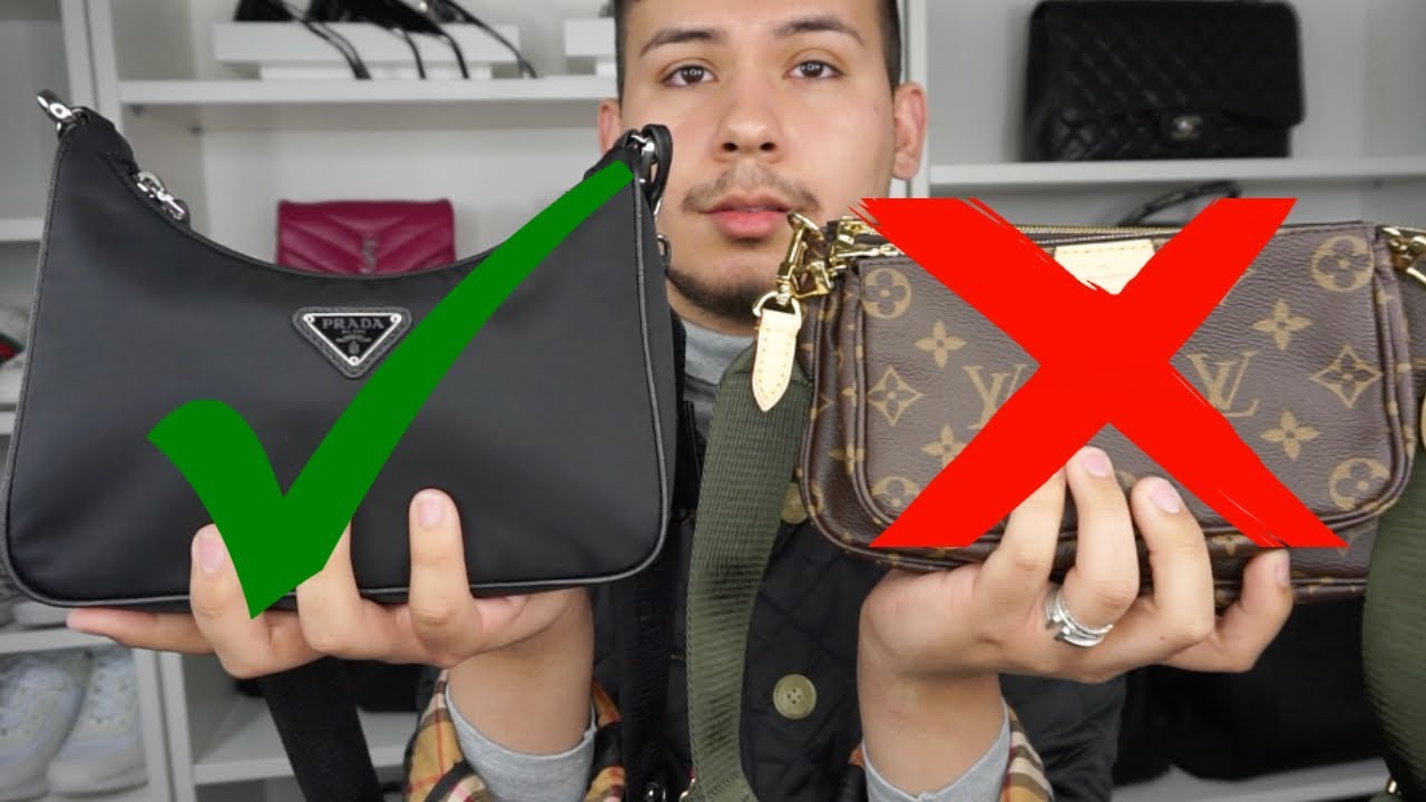 LOUIS VUITTON MULTI POCHETTE ACCESSOIRES VS PRADA RE-EDITION TESSUTO BAG