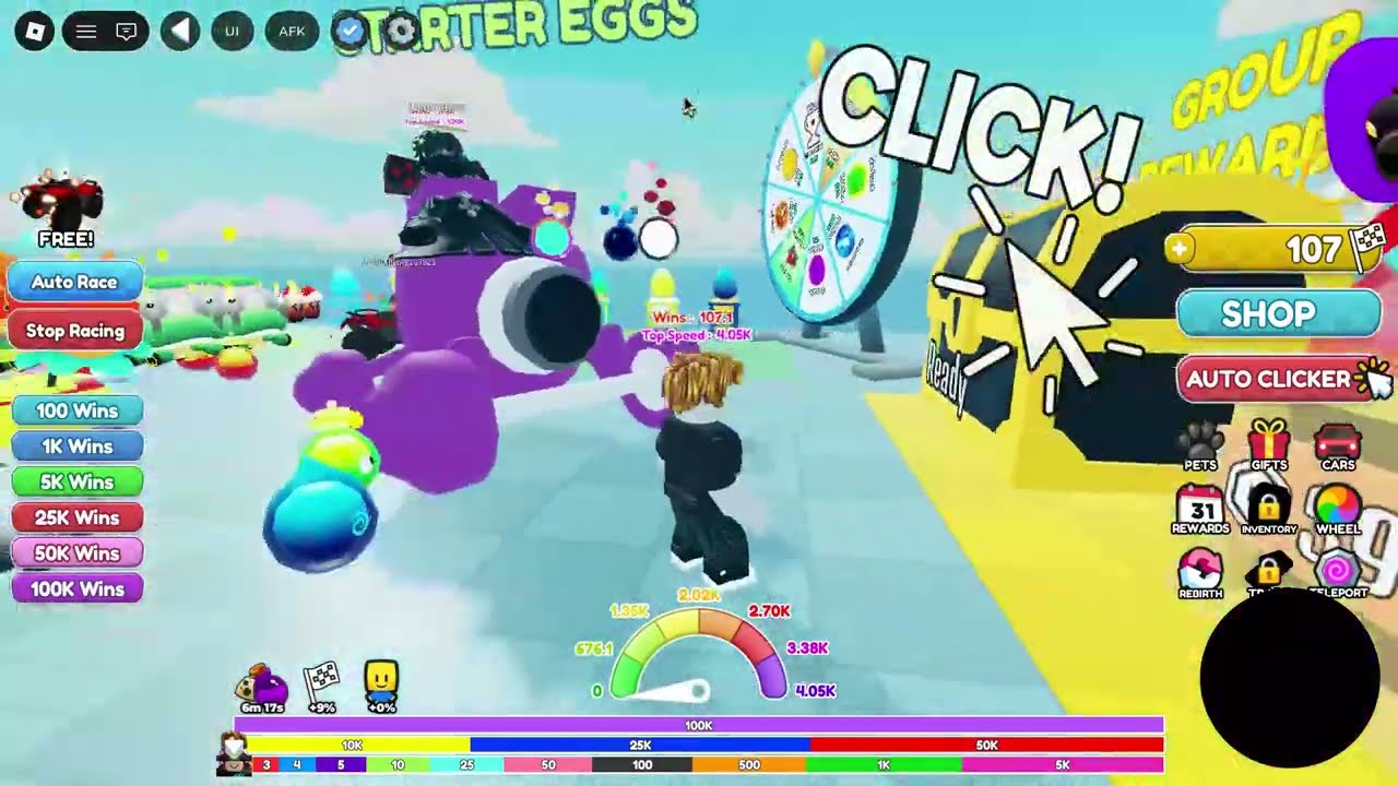Playing race click