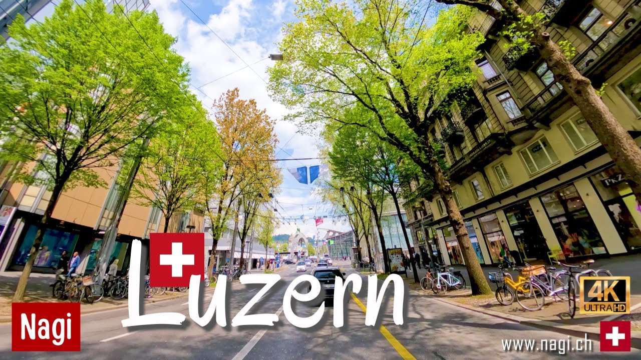 🇨🇭 Driving in Luzern the Really Swiss City 4K | Driving in Switzerland | Lake Lucerne | #nagich