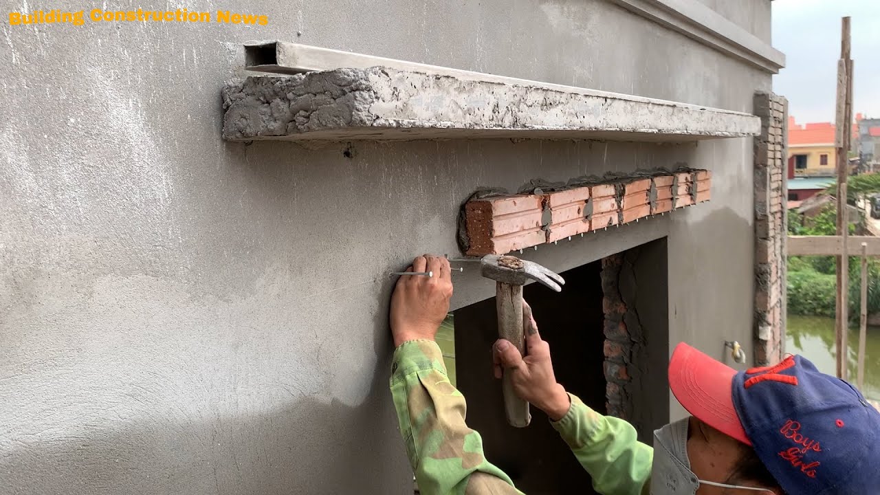 Building Decorate And Finish Beautiful Window Frames With Sand And Cement Bricks - Beautiful Window