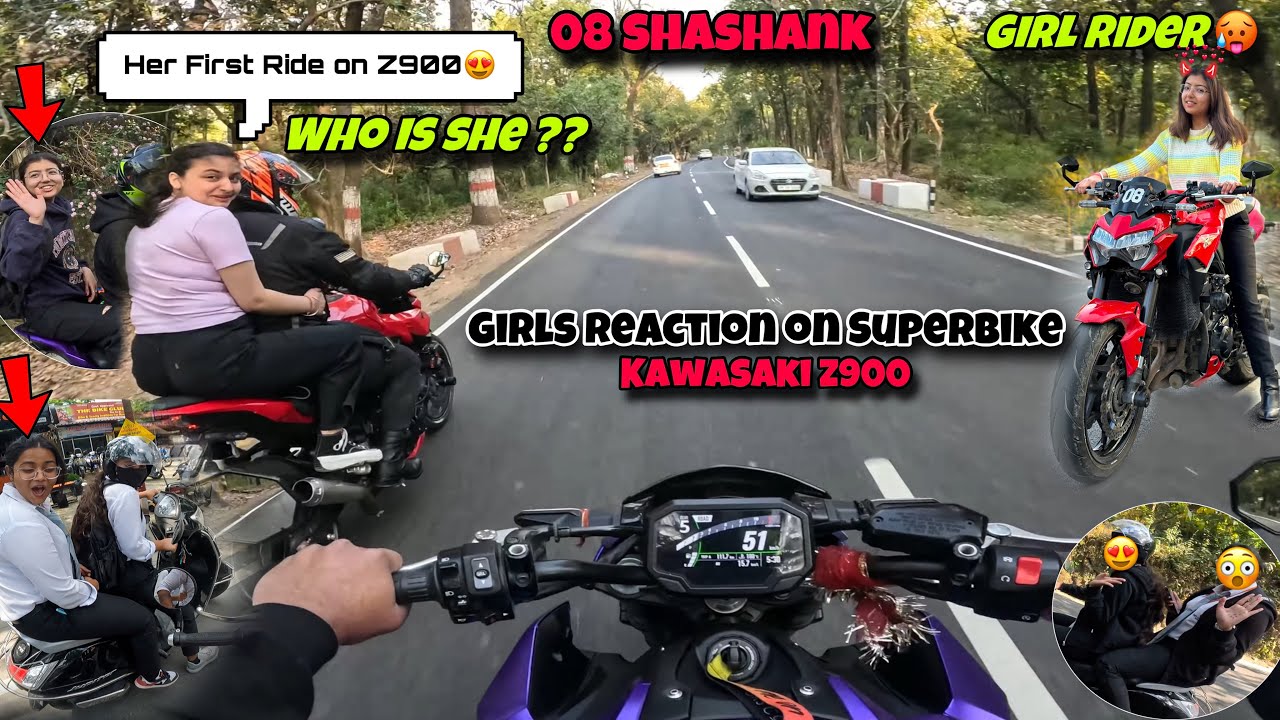 Her First Ride On My Kawasaki z900 😍 | Public Reaction | Loud Superbike