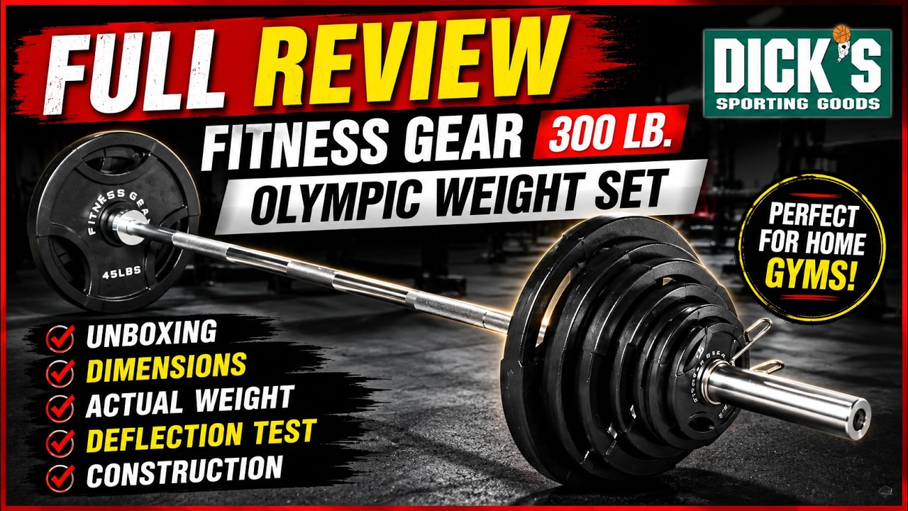 Unboxing and Full Review of Fitness Gear 300 lb Olympic Weight Set | Plates and Bar | Home Gym