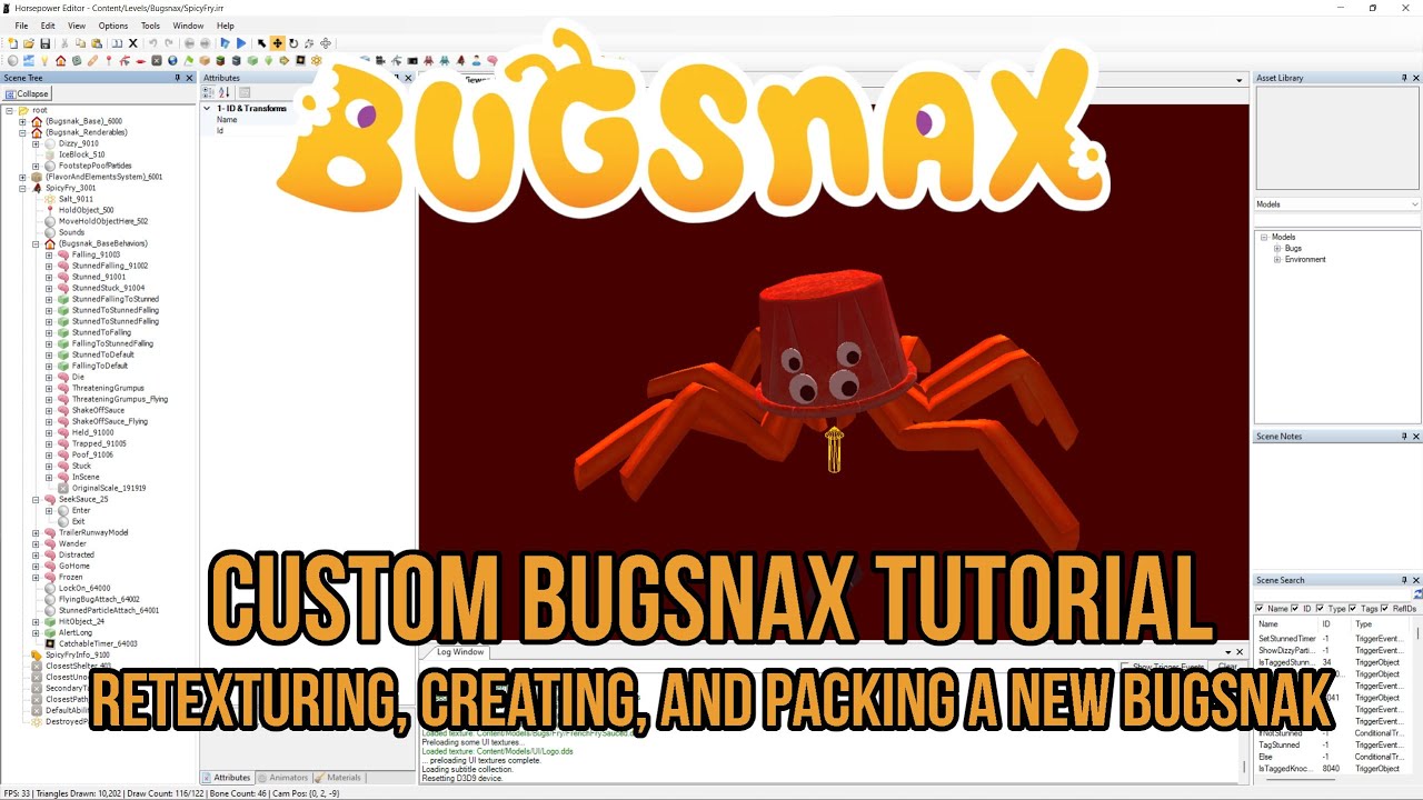 Bugsnax Tutorial: Creating a Custom Bugsnak - Retexturing, Creating, and Packing a New Snak