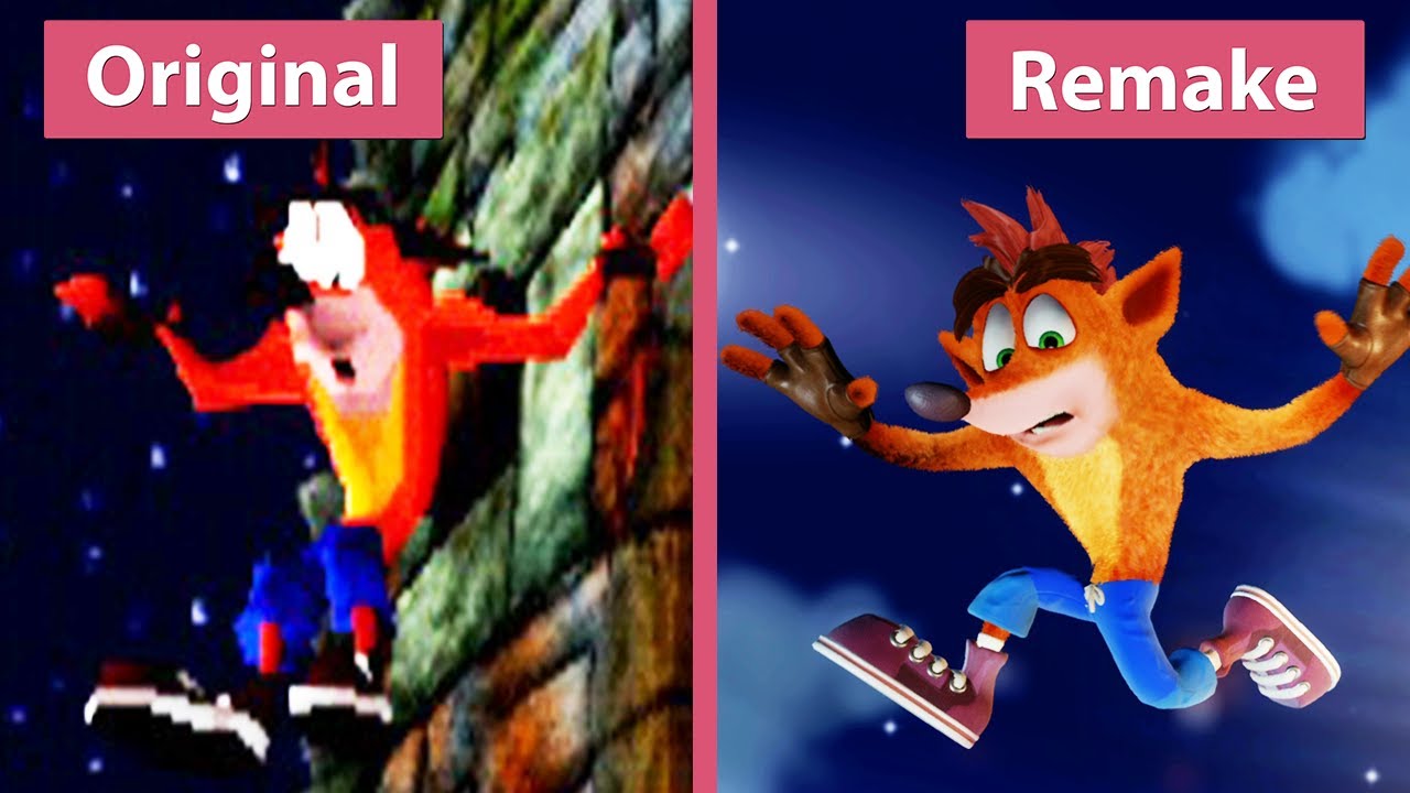 Crash Bandicoot – Original (1996) vs. N. Sane Trilogy  (2017) Remake PS4 Pro Graphics Comparison