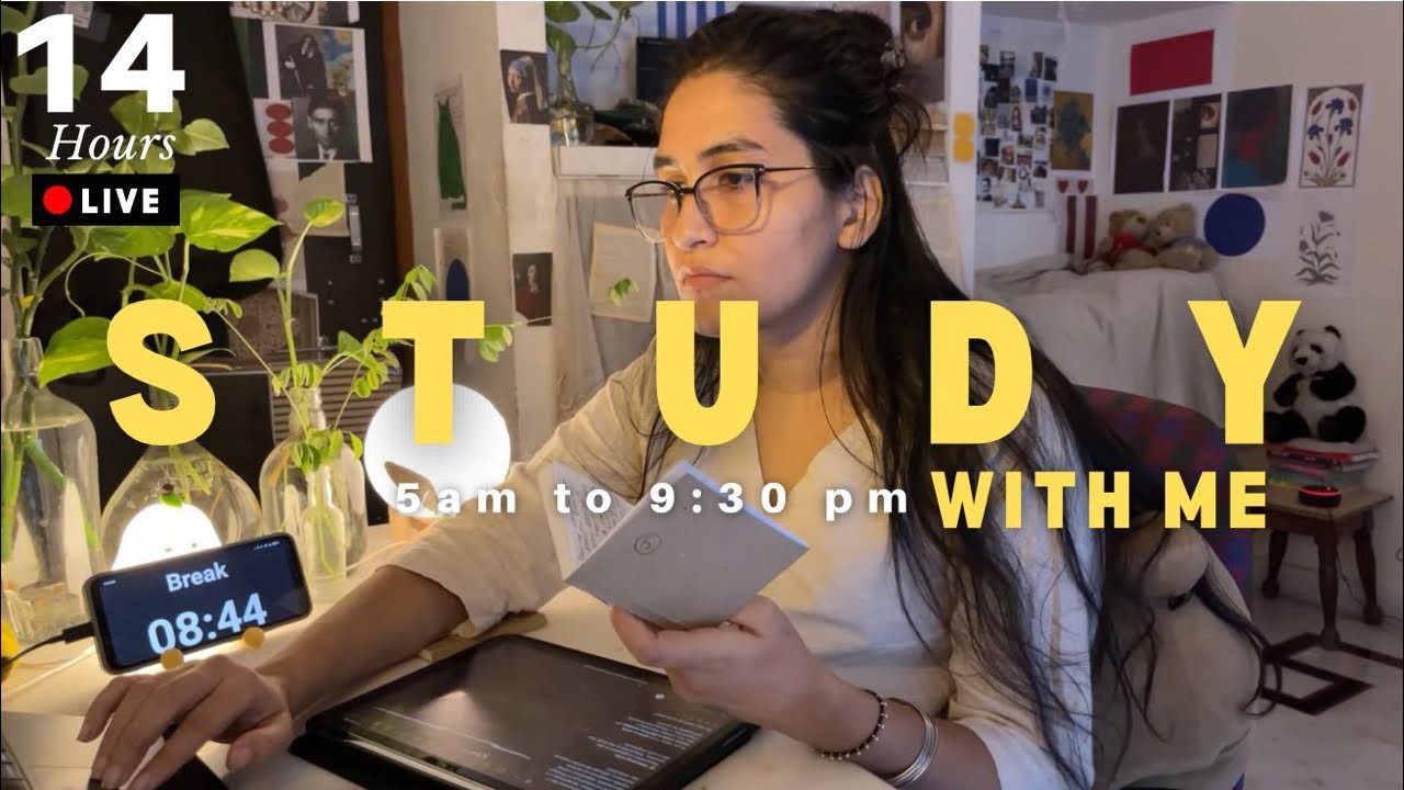 🔴 LIVE 📚 14 hour I Study with me✨ | 60/10 Pomodoro ⏳ (silent study . No music)🕯✨