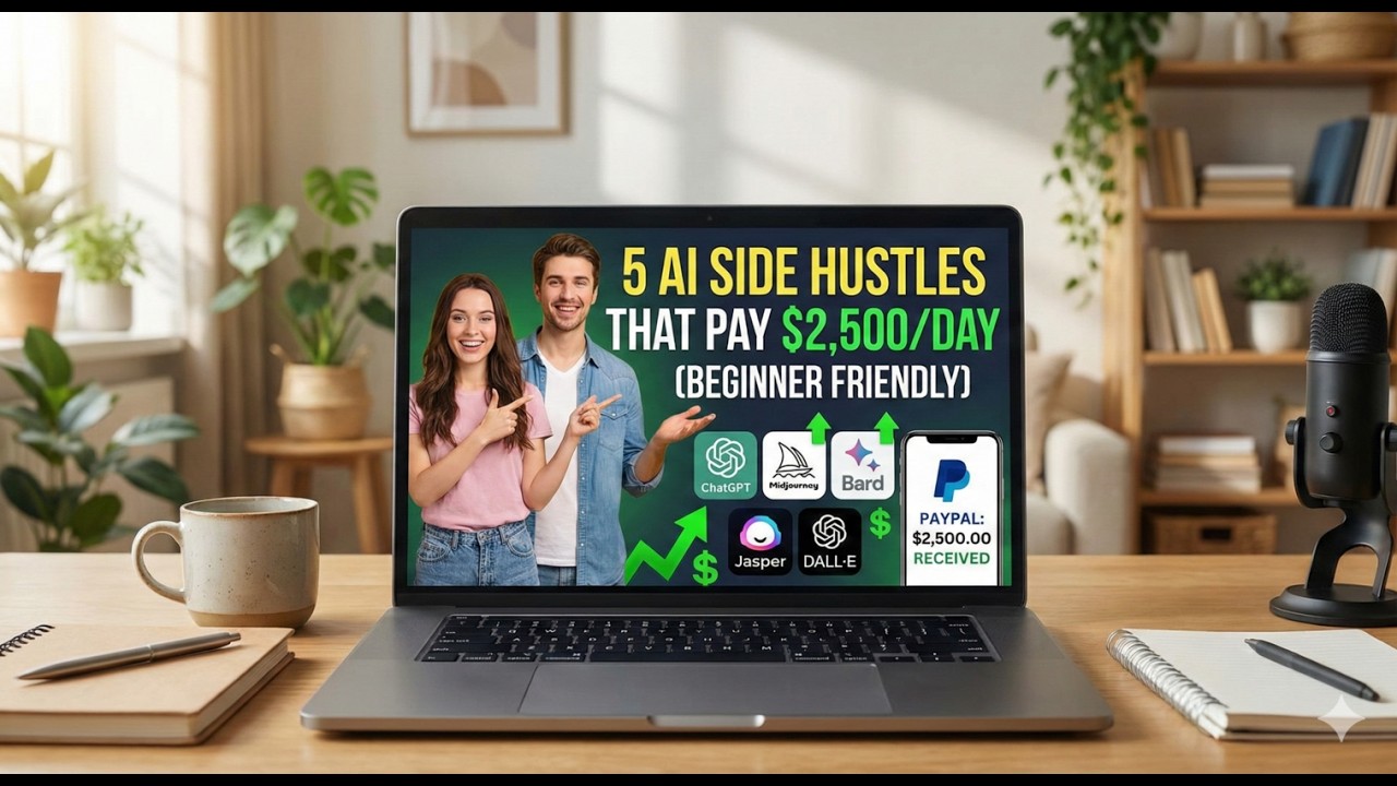 5 AI Side Hustles That Pay $2,500/Day (Beginner Friendly)