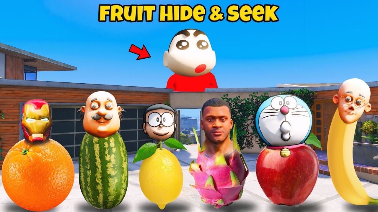 Shinchan & Franklin Playing Fruits Prop Hide and Seek in GTA 5
