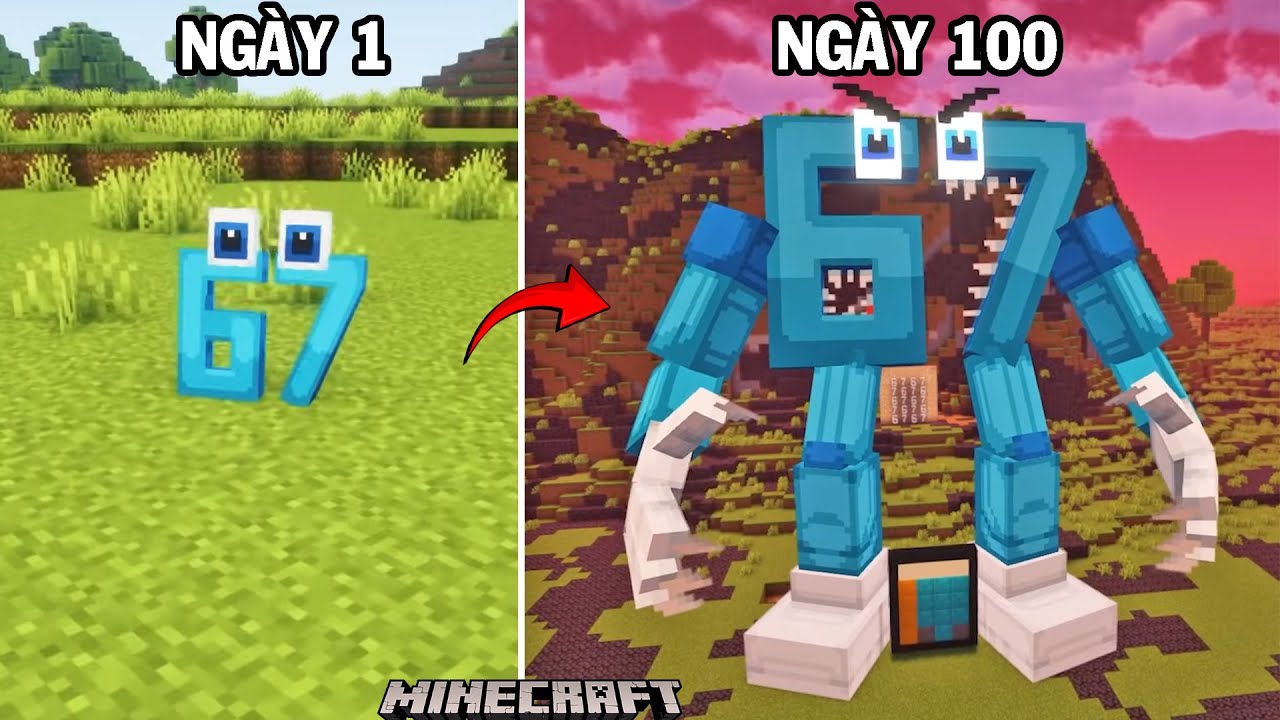 100 ngày Brainrot 67 trở thành God Brainrot mạnh mẽ nhất | GHTG Minecraft