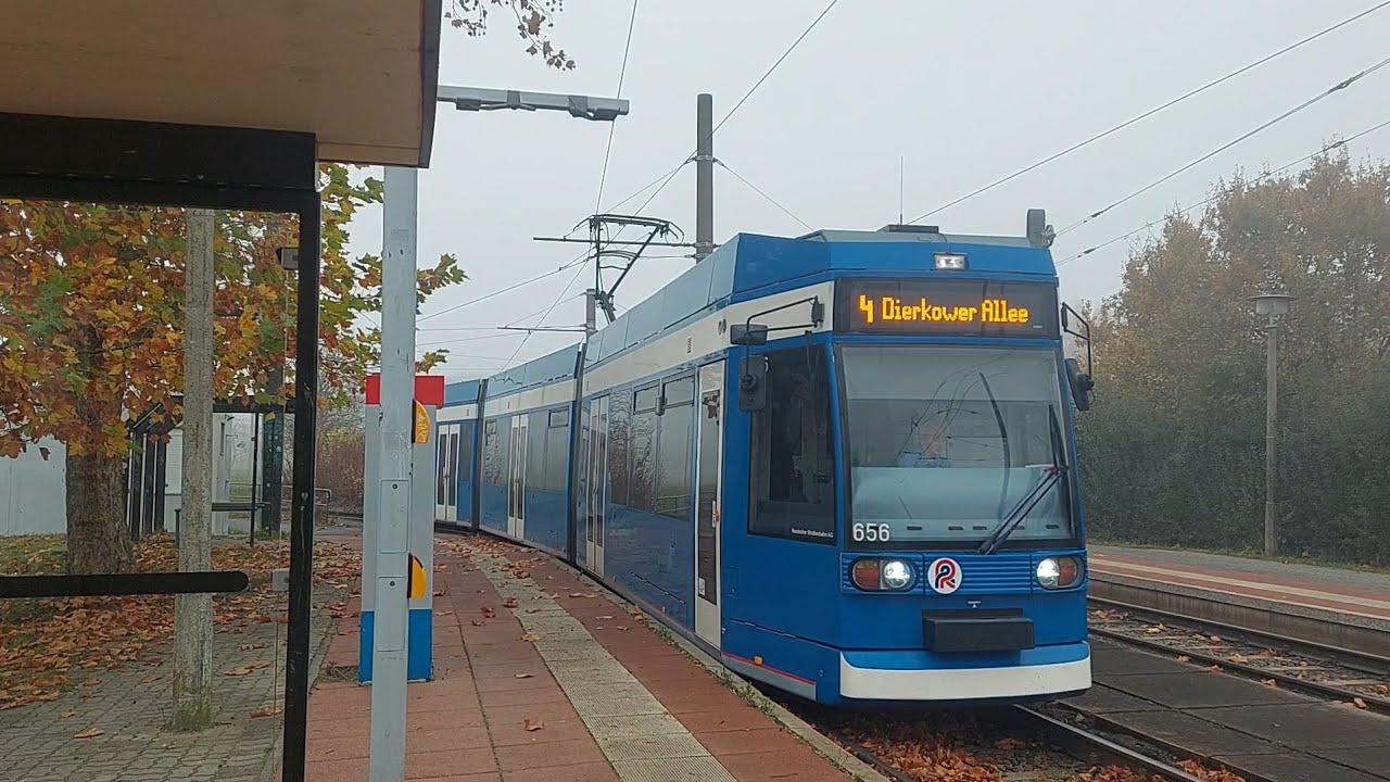 Tram Rostock | Mitfahrt auf der Kompl. 4 Von Dierkowerallee bis Campus S&uuml;dstadt im 6N1 656