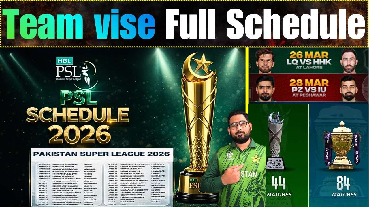 PSL 2026 Full Schedule Announced | Match Dates, Venues & Timings | PSL 11 Official Fixtures 2026