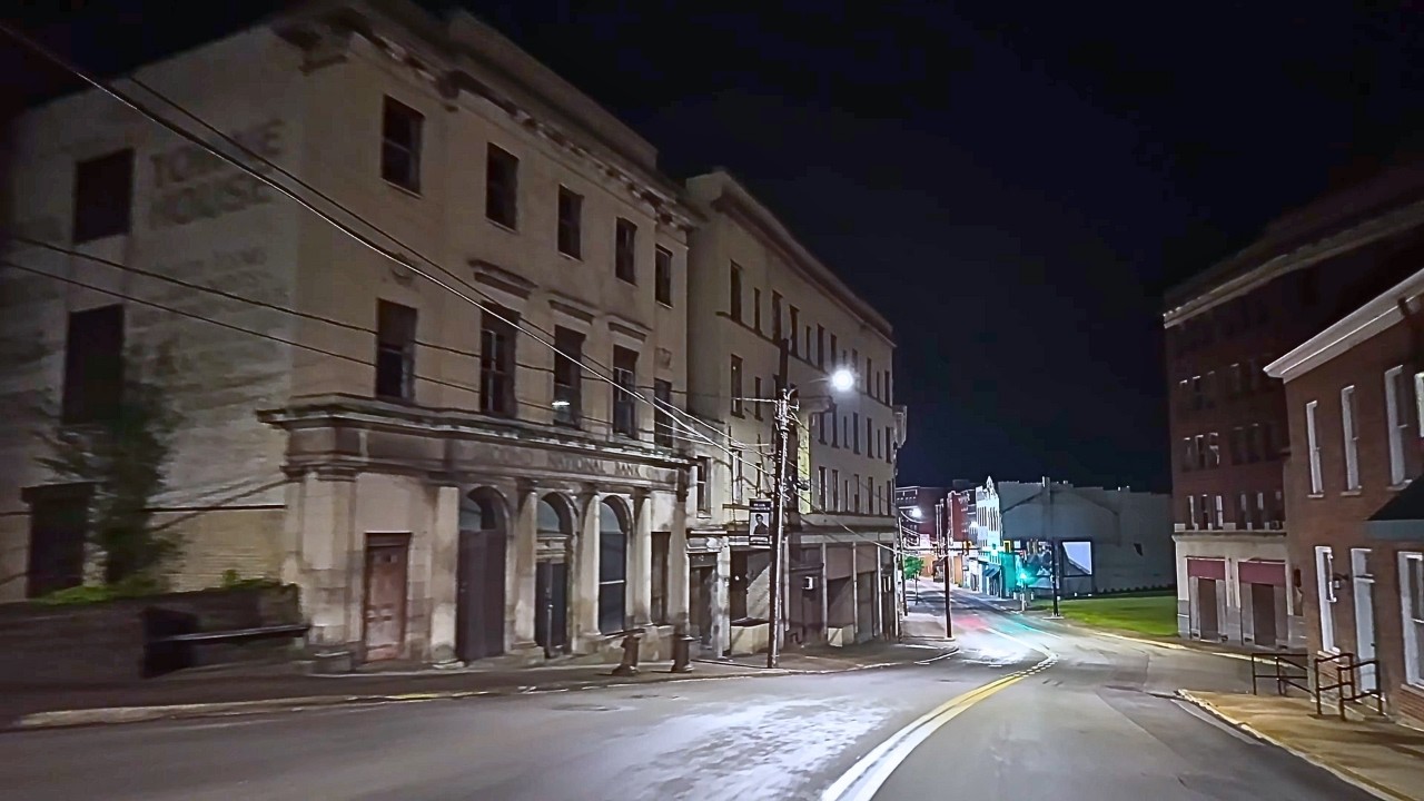 Brownsville, Pennsylvania at Night Drive Through